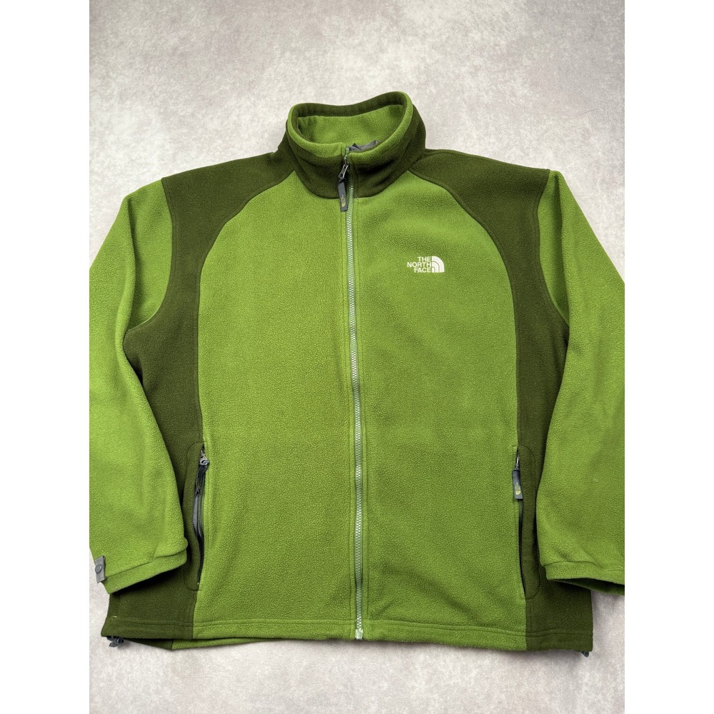 The North Face Y2K Mens XL Full Zip Fleece Jacket Green Camp Outdoors Fall Hike